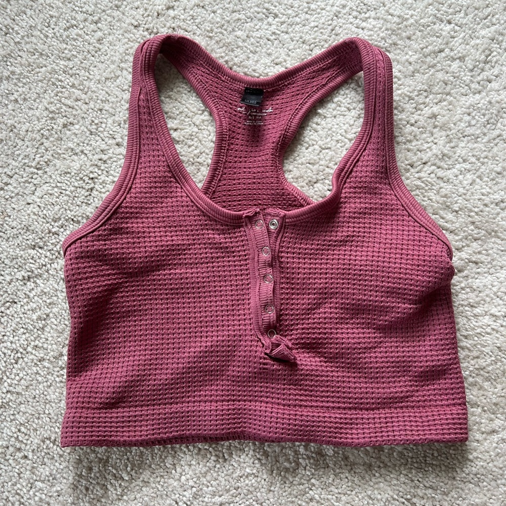 Urban Outfitters seamless dark blush pink crop top